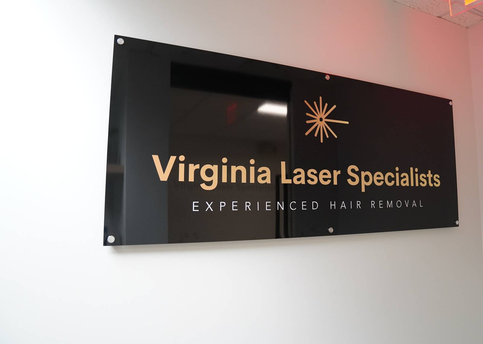 The Virginia Laser Specialists sign: Experienced Hair Removal